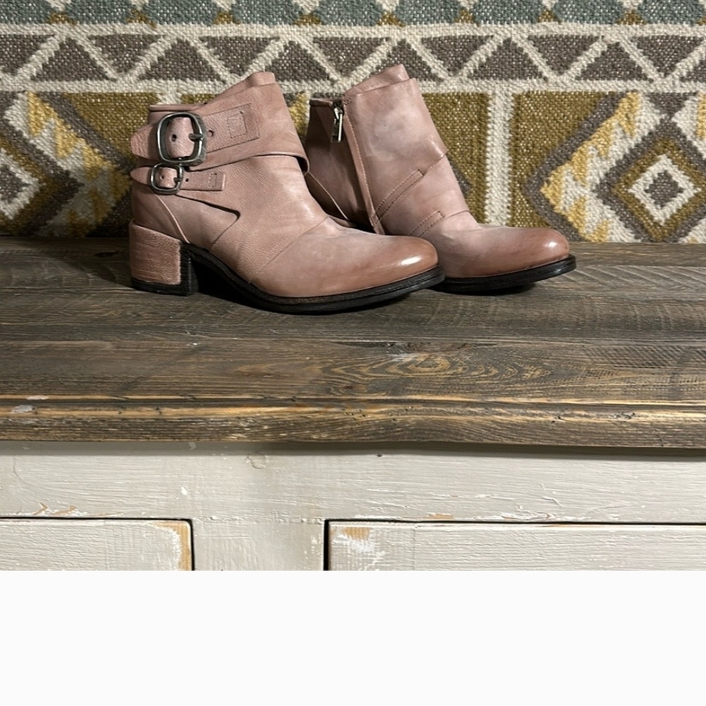 A.S.98 Women's Blush Ankle Boots with Buckle - Picture 2 of 5